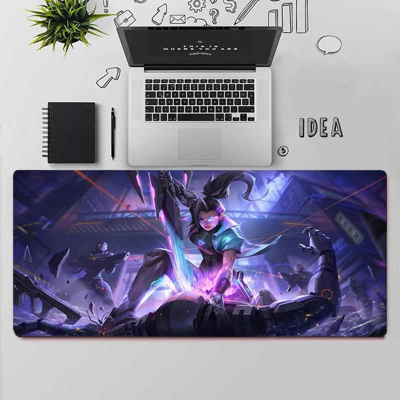 Liga das lendas samira jhin gaming mouse pad grande mouse pad gamer computador mouse tapete grande mousepad teclado tapete de mesa mause almofada