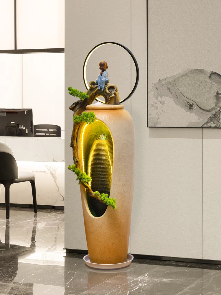 

CX Large Water Fountain Fortune Fengshui Wheel Slightly Luxury Decoration Landscape Floor Ornaments