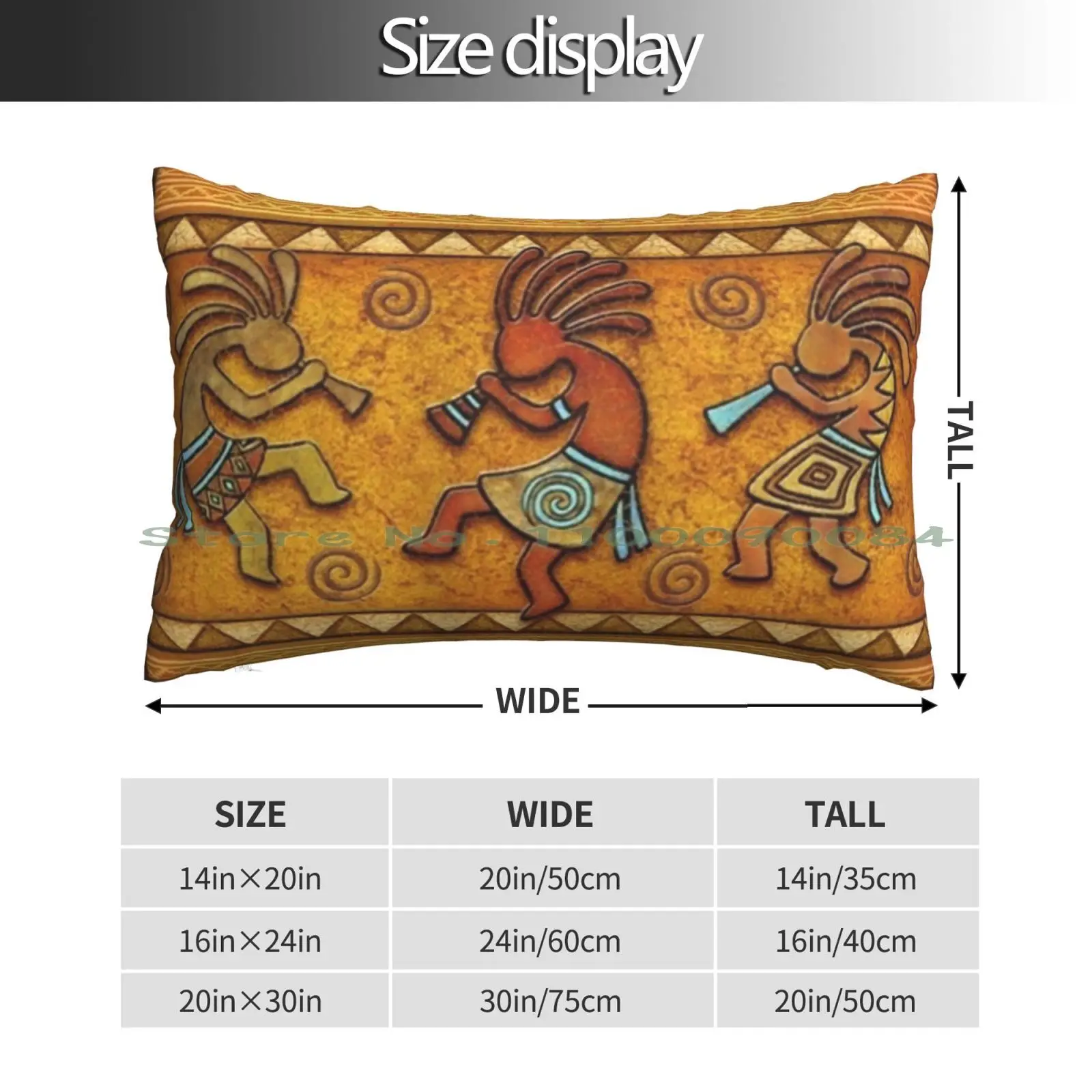 Kokopelli Flute Player Pillow Case 20x30 50*75 Sofa Bedroom Kokopelli Flute Player Mythology Magician Enchanting Seducer Joker