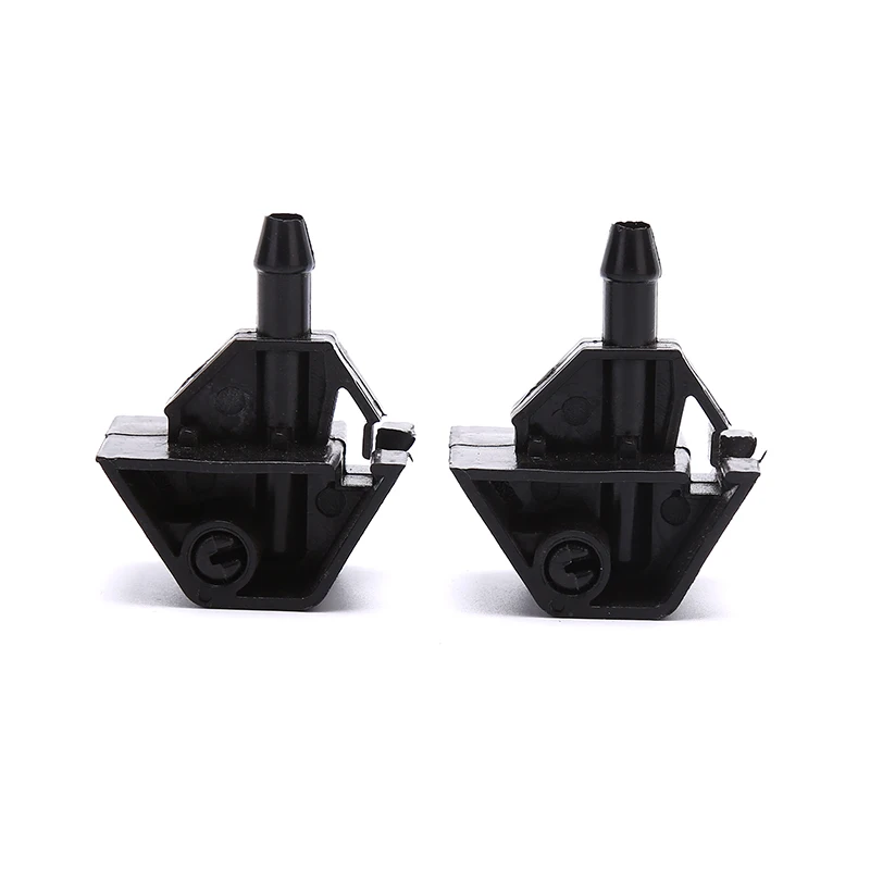 2Pcs Plastic Car Window Windshield Washer Spray Nozzle Water Jet for Nissan Qashqai Black Color