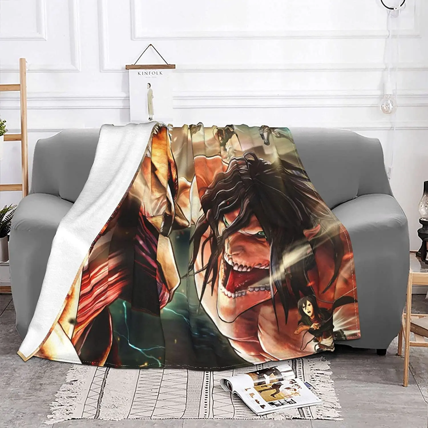 Attack On Titan Ultra-Soft Micro Flannel Fleece Blanket 3D Printing Living Room Bedroom Anime Room Throw Blanket Home Decor