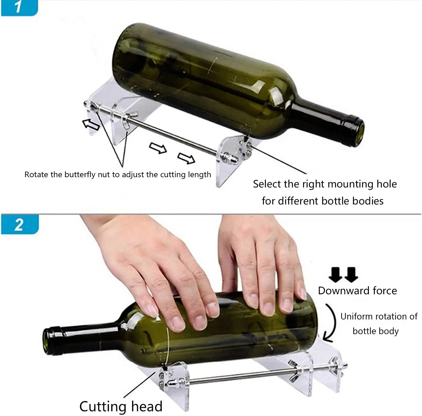 Macchina per tagliare le bottiglie di birra per vino bottiglie professionali taglio strumenti per tagliare il vetro fai-da-te bottiglie di Champagne e vasetti Kit di utensili da taglio fai da te