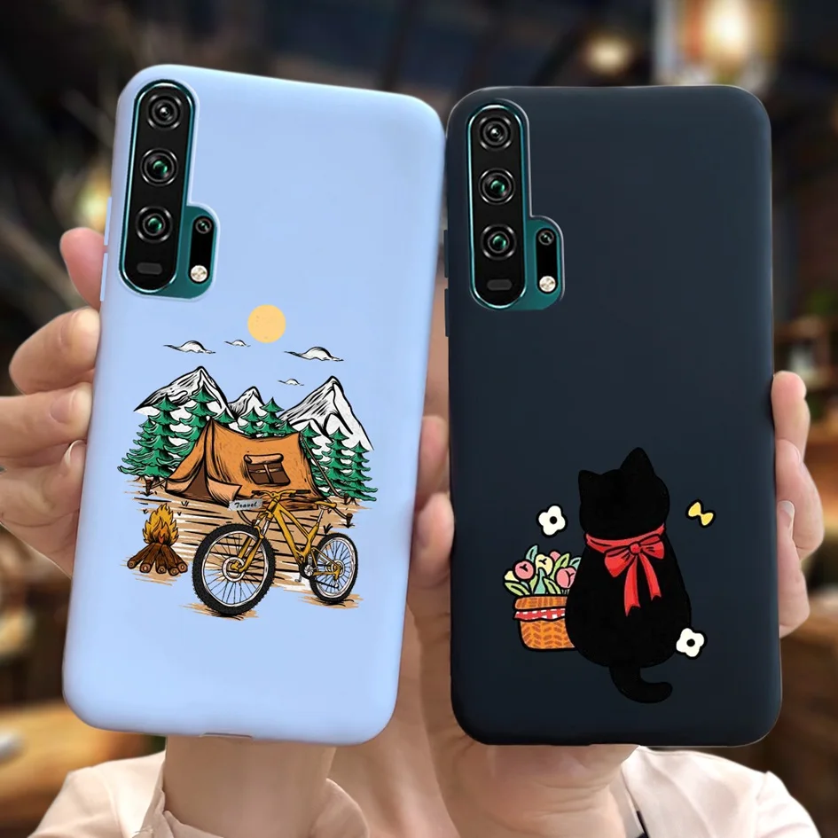 For Honor 20 Case For Honor 20 Pro YAL-AL10 Cover Cute Cartoon Cat Painted Phone Case For Honor20 20Pro YAL-L21 Soft Bumper Capa