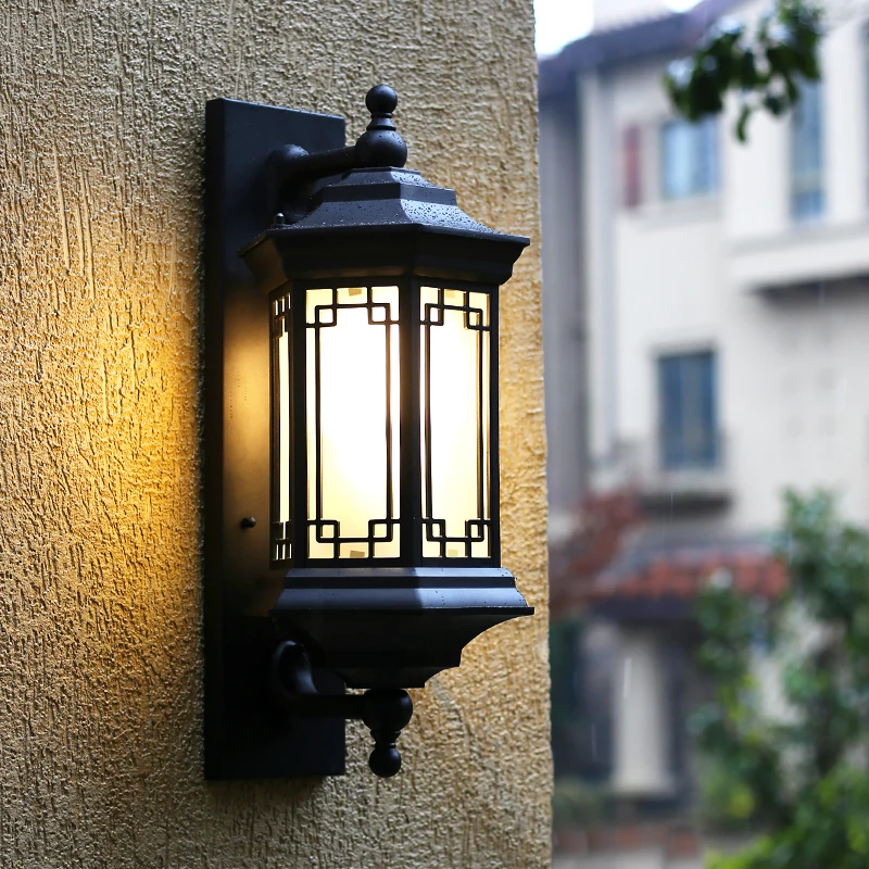 Retro Vintage wall light jardin villa sconce lamp outdoor waterproof garden doorway lamp Black Bronze retro porch Yard Lighting