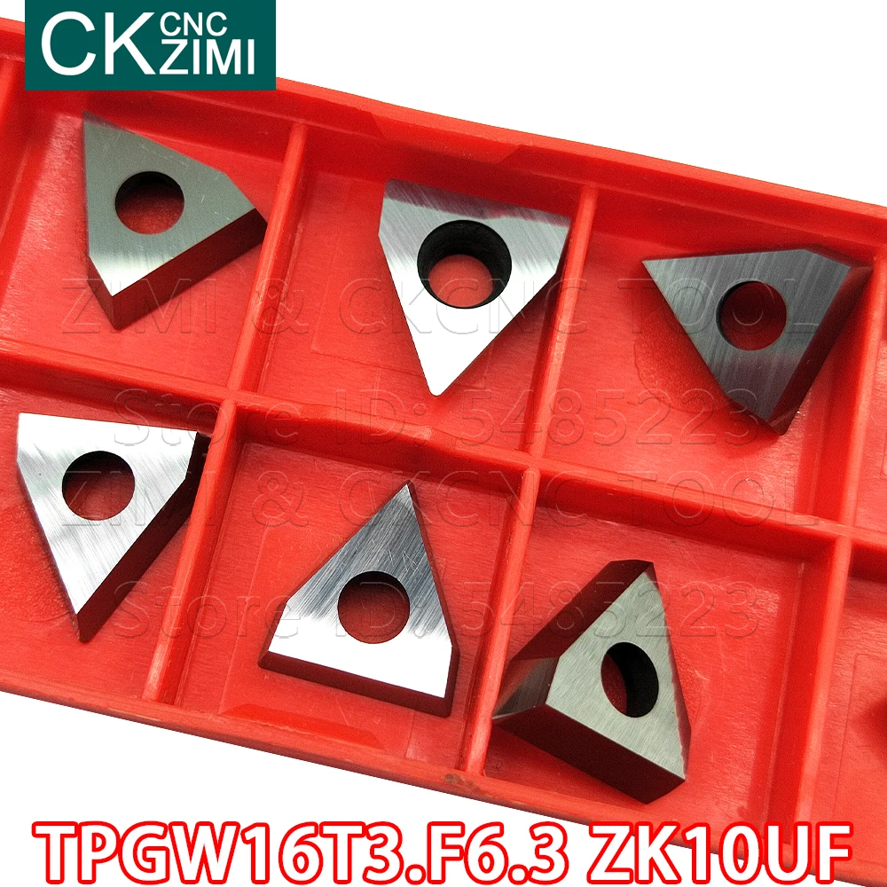 TPGW16T3.F6.3 ZK10UF Carbide Dạng Xay Miếng Dụng Cụ Cắt CNC Chamfering Dao Indexable Kim Loại Tiện Dụng Cụ Thép Không Gỉ