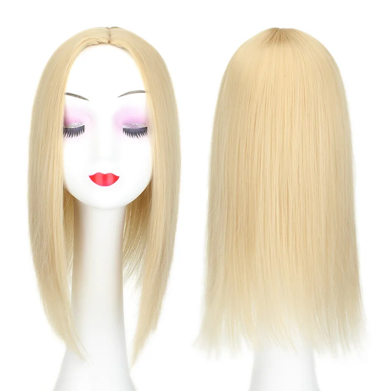 Extensão de cabelo sintético feminino, extensão de cabelo 3 grampos em uma peça, longo liso, fibra de alta temperatura para mulheres