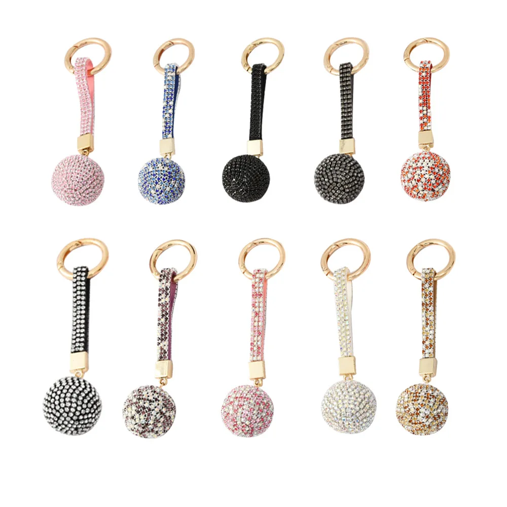 New Crystal Claw Chain Spherical Keychain Backpack Pendant Car Keychain Pendant Earphone Set Pendant