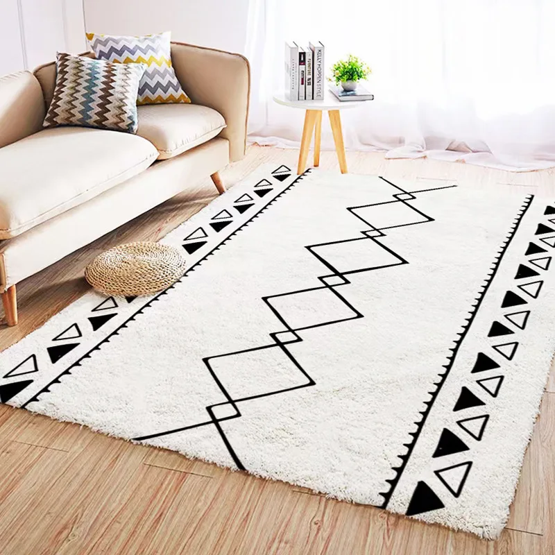 

Nordic Morocco Geometric Carpets And Rug For Living Room Modern Striped Bedroom Rug Home Soft Concise Coffee Table Floor Blanket