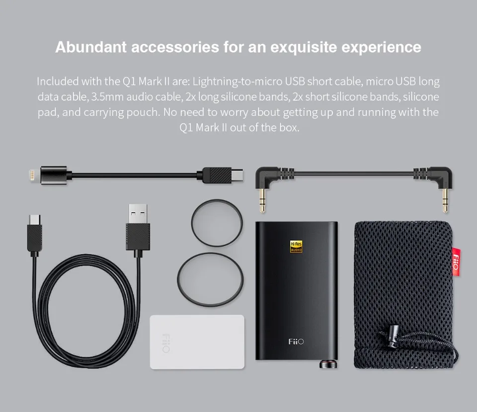 Fiio q1 mark ii/fq1222 hi-レスオーディオネイティブdac dsd
