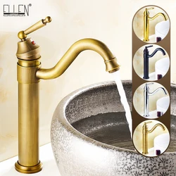 Bathroom Tall Basin Sink Faucet 360 degree Turn Sink Hot and Cold Bath Sink vessel faucets Water Mixer Crane EL5002