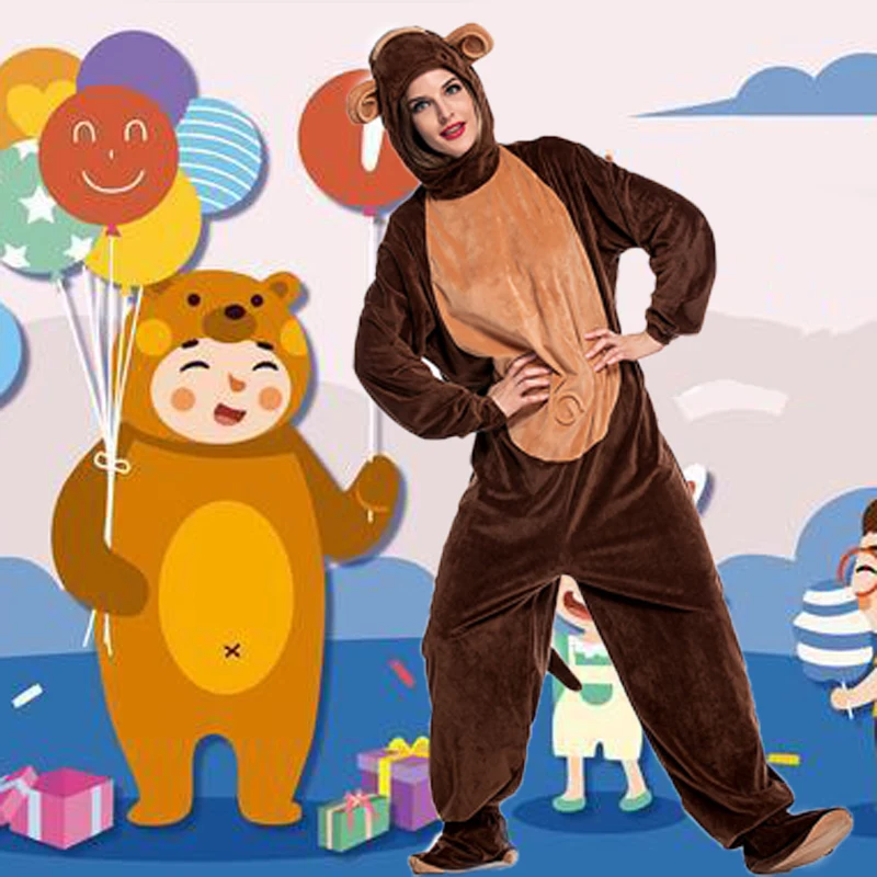 

Halloween Costumes for Adult Cute Animal Cosplay Performance Jumpsuit Carnival Cartoon Monkey Cos Children Day Kawaii