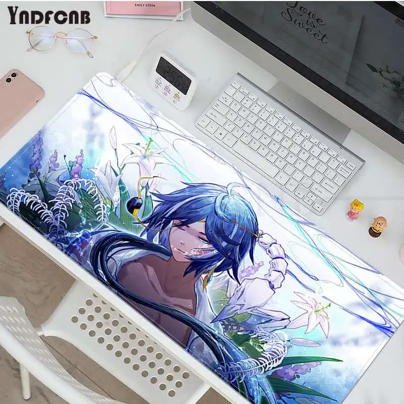 YNDFCNB Genshin Impact Kaeya Desain Sederhana Meja Pemutar Permainan Laptop Alas Mouse Karet Ukuran untuk Alas Mouse Keyboard Tikar