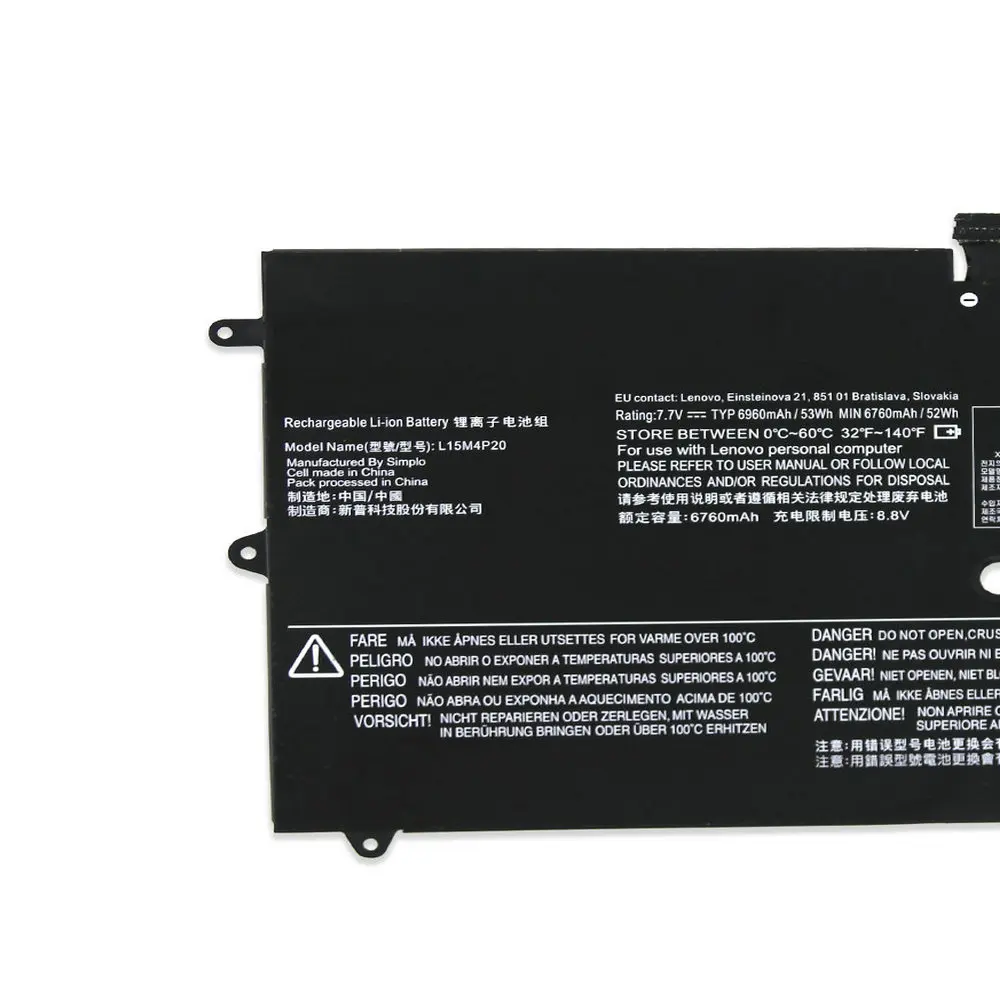 

НОВЫЙ L15M4P20 L15L4P20 аккумулятор для ноутбука Lenovo YOGA 900S-12ISK YOGA 4S 80ML001WGE 80ML001QIV 80ML 7,7 В 53WH