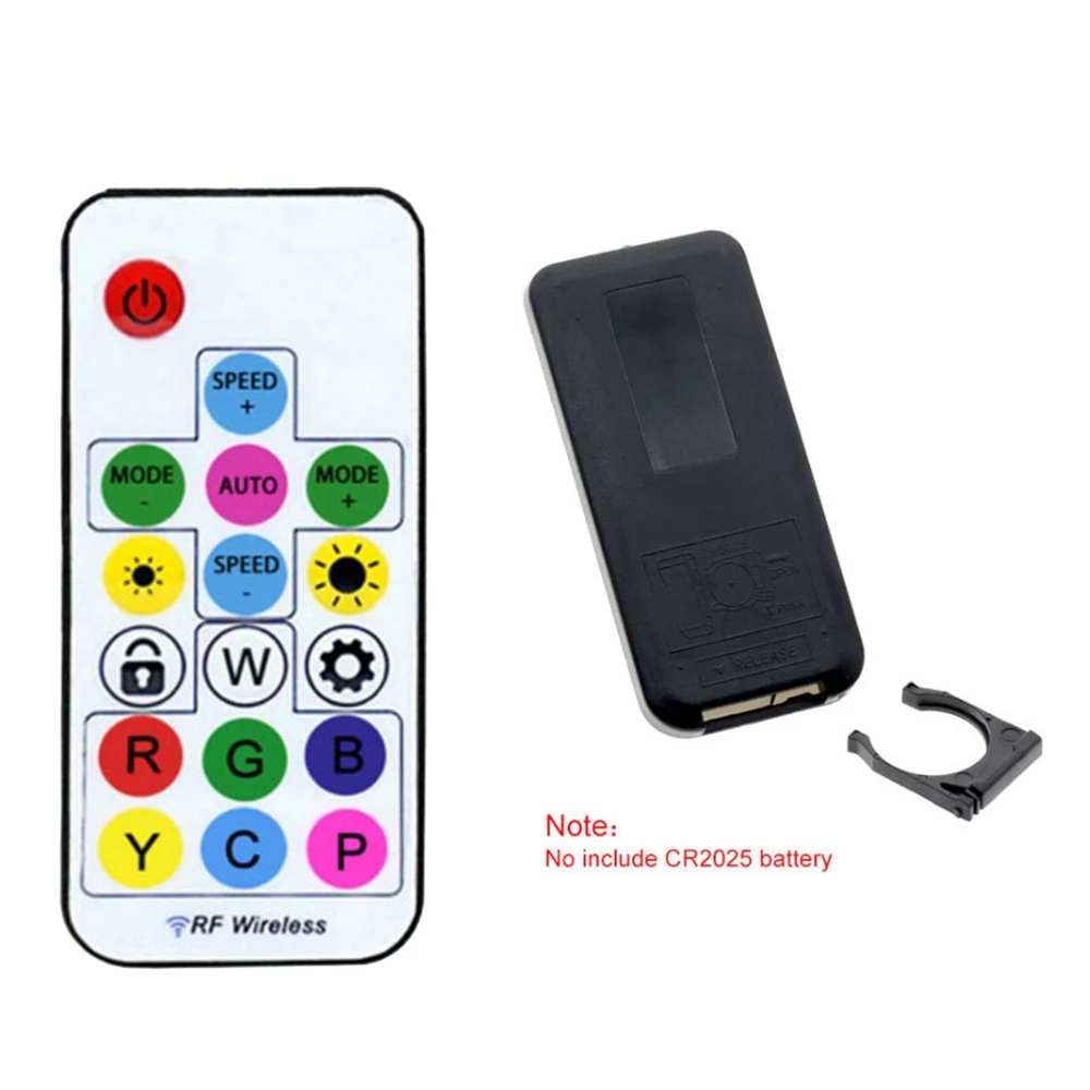 WS2811 WS2812B SK6812 Led Pixels Strip Licht Controller Dc Mini 17Keys Rf Lock Afstandsbediening 366Modes Veranderen DC5-24V