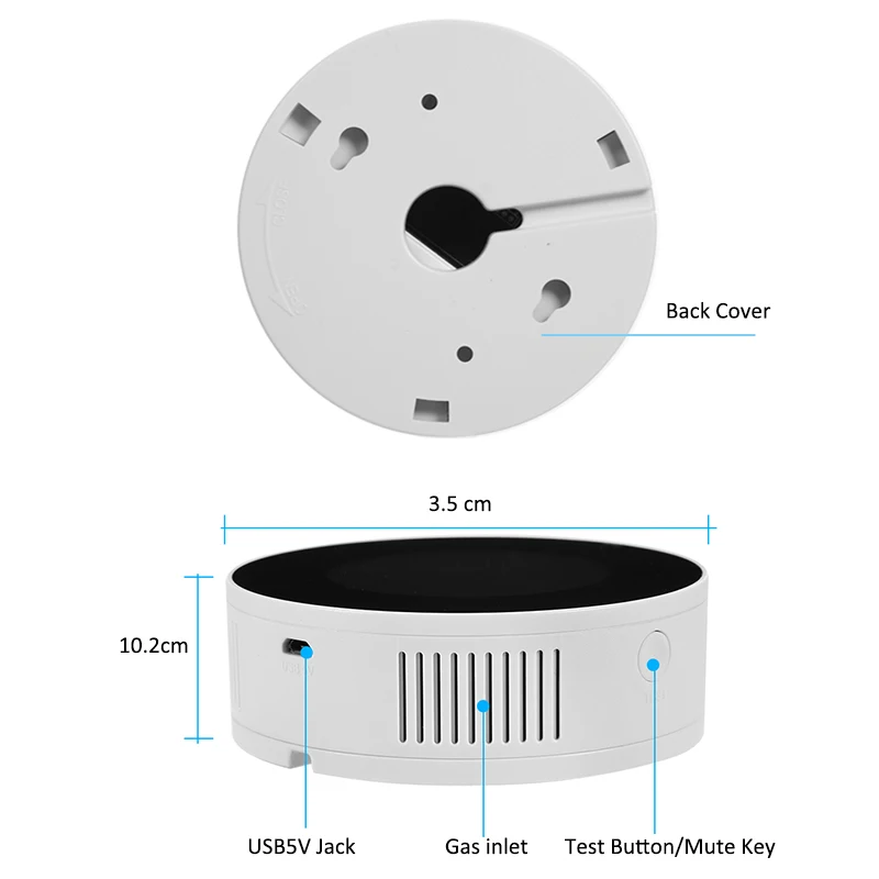 Tuya Wifi Smart Natural Gas Alarm Sensor With temperature function Combustible Gas Leak Detector LCD Display  Smart Life App