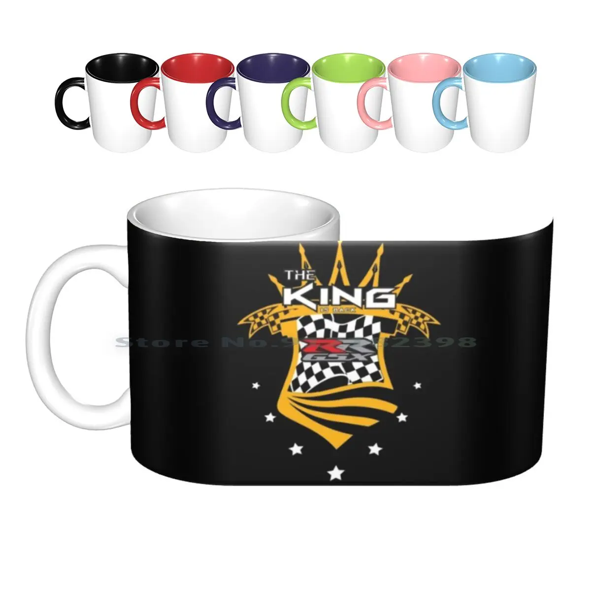 King Of Gixxer Rr Ceramic Mugs Coffee Cups Milk Tea Mug Gixxer Gsxr Motorcycle Gsx Motorbike Superbike Sportbike Bike Gsx R