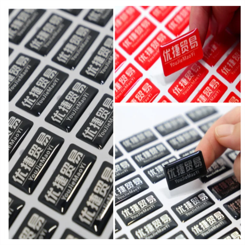 

New style 3 D Epoxy Dome Adhesive Sticker Printing Custom For Packing Box