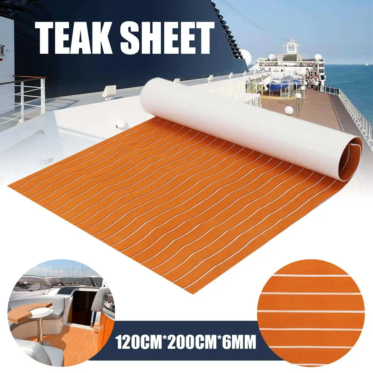 Self-Adhesive EVA Foam Faux Teak Boat Deck Mat Decking Foam Teak Decking Boat EVA Foam Floor Mat For Boat 1200mmx2400mmx5mm