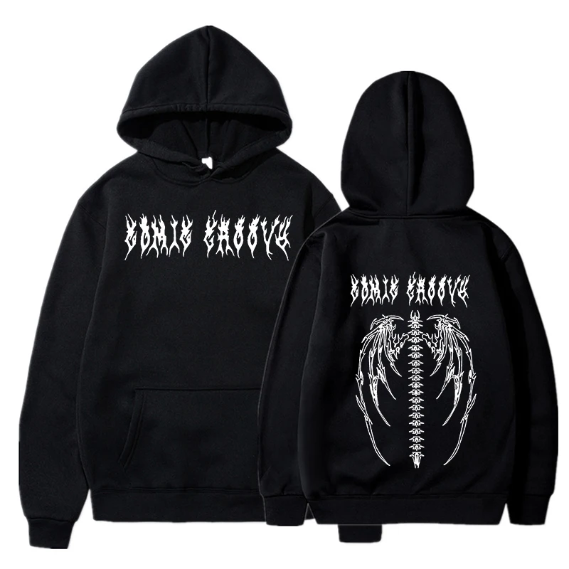 Streetwear Harajuku Hoodie Y2K Tops Men Women Retro Gothic Oversized Hood Punk Anime Print Hoodie Zipper Street Sweatshirts