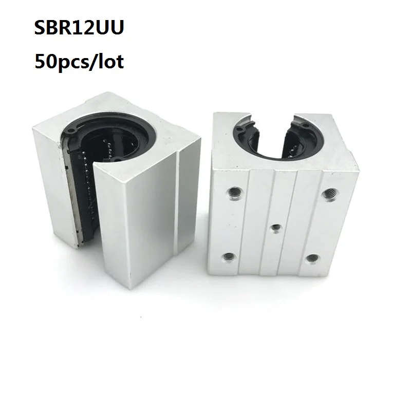 50pcs/lot SBR12UU SME12UU linear Ball Bearing Block open type CNC Router SBR linear guide rail 12mm Linear Slide unit