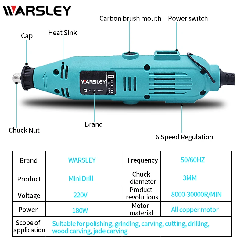 2Pcs Engraving Electric Drill Dremel Style New Pen Grinder Mini Drill DIY Drill Electric Rotary Tool Mini-mill Grinding Machine