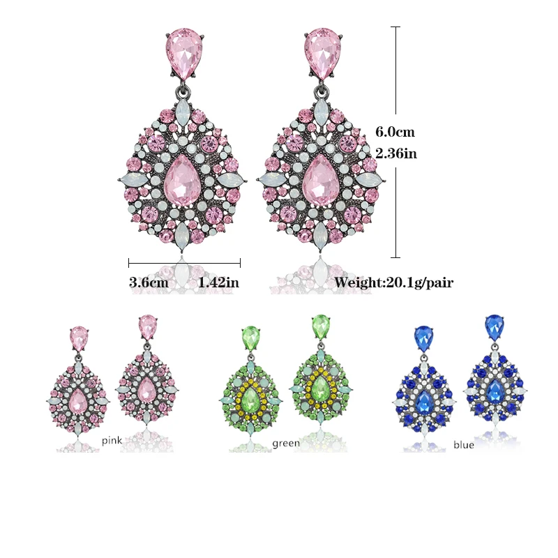 Veyofun Classic Cystal Rhinestone Drop Earrings Luxury Party Dangle Earrings Fashion Jewelry for Women Gift