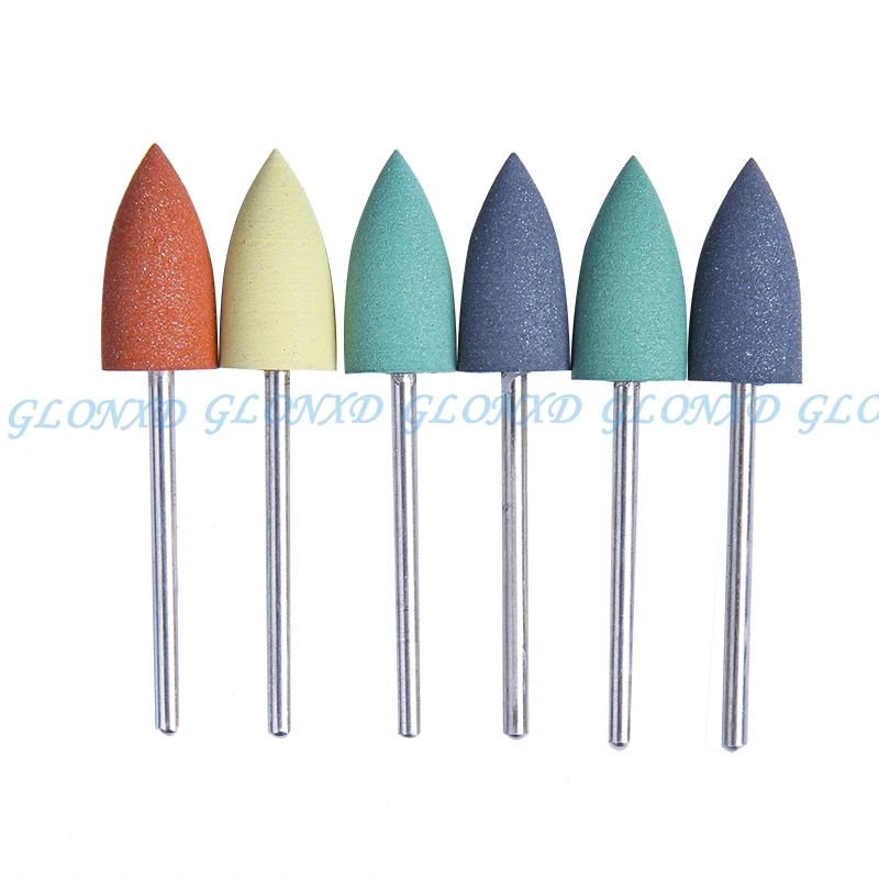 

6Pcs 2.35mm Shank Diameter Dental SILICONE Polishers Resin Base Acrylic Polishing Burs Dental Burs tool