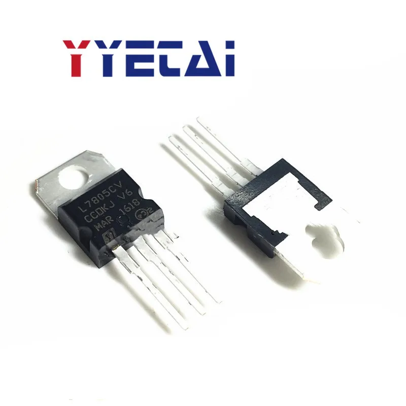 TAI 20PCS New ST L7805CV In-Line Transistor 5V L7805 Three-End Regulator TO-220