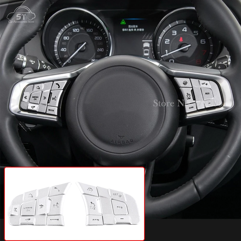 Aluminum Alloy,Car Steering Wheel Button Sticker,Protection Trim Cover,for Jaguar XE XEL XF XFL F-PACE E-PACE F-TYPE,Accessories