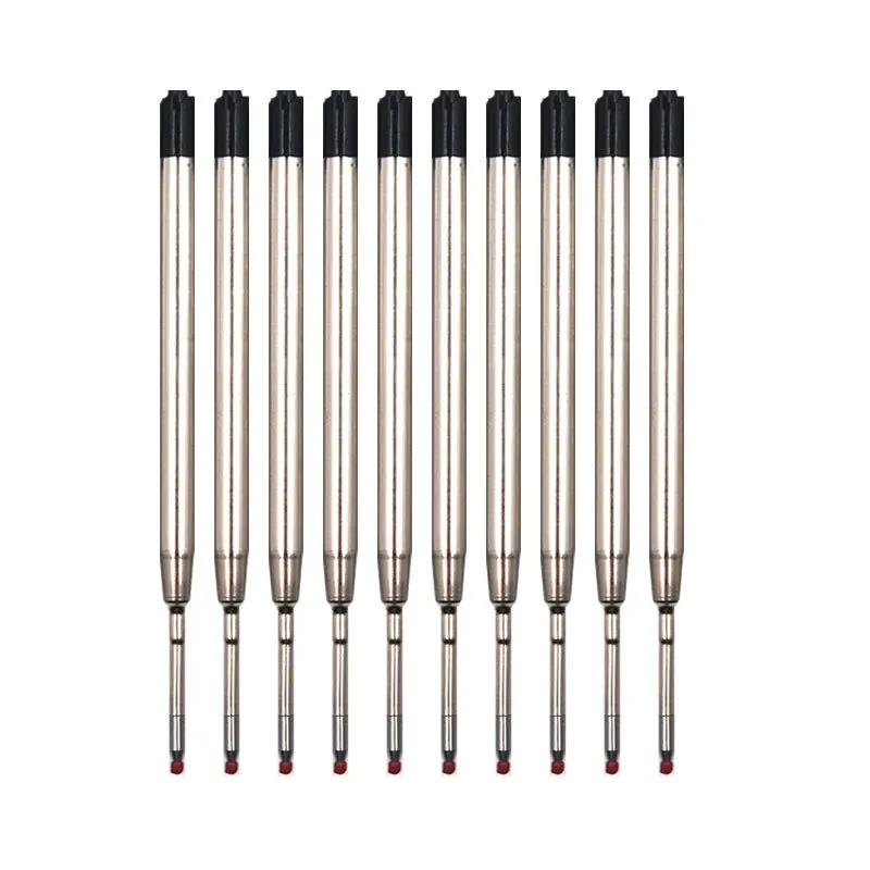 10 Pcs/lot Metal Ballpoint Pen Refills Blue & Black & Red Ink Medium Roller Ball Pens Refill School Office Stationery Supplies image 4