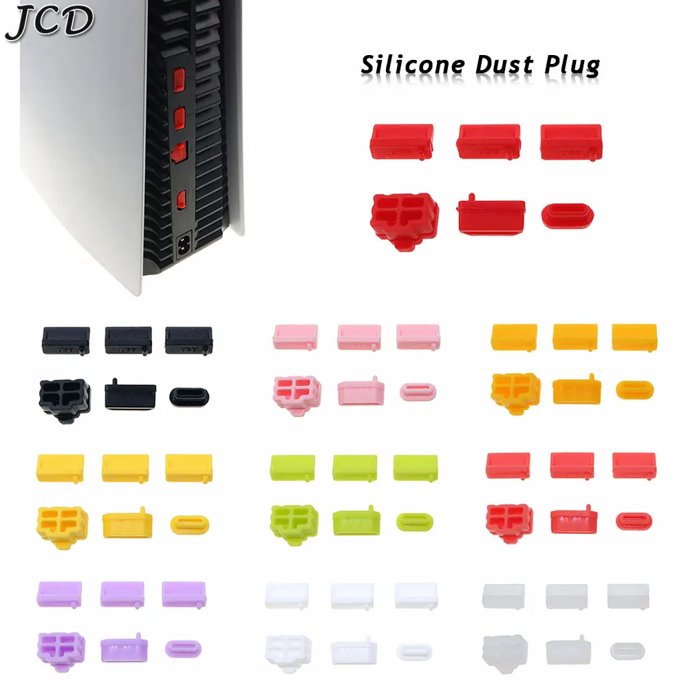 JCD 50set For PS5 Dust Plug Silicone Dustproof Cover Stopper Dustproof Case Kits For PS4 PS3 Console Protection Cap Cover