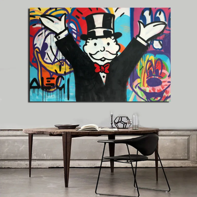 Alec Monopoly Unfolding Hands Canvas Painting Posters Prints Marble Wall Art Painting Decorative Picture Modern Home Decoration