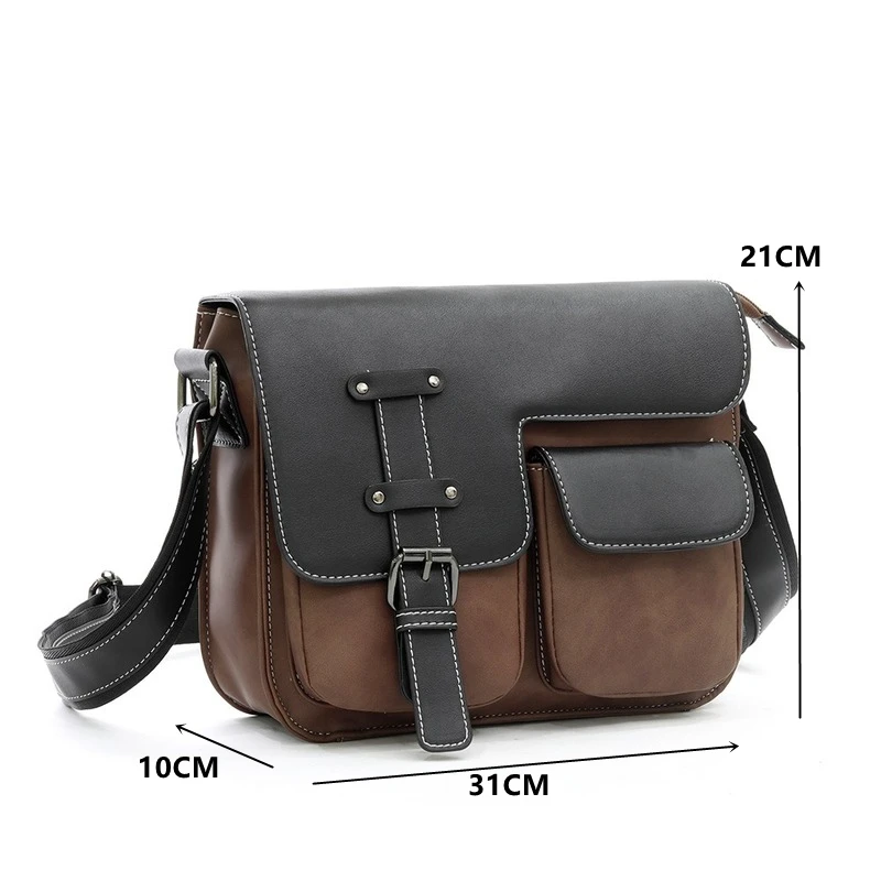 Vinatge Crossbody Bag Men Luxury Pu Leather Men\'s Shoulder Bag Messenger Bag Ipad Mini Bag Fashion Design Shoulder Bag 2022 New