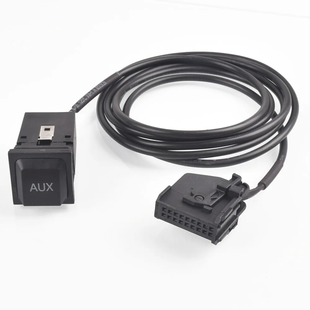 Auto samochód Aux-w RNS2 MFD2 przycisk AUX Audio gniazdo adaptera zestaw 18Pin cewka zapłonowa do volkswagena Golf V Passat Caddy Touran do przewozu t5