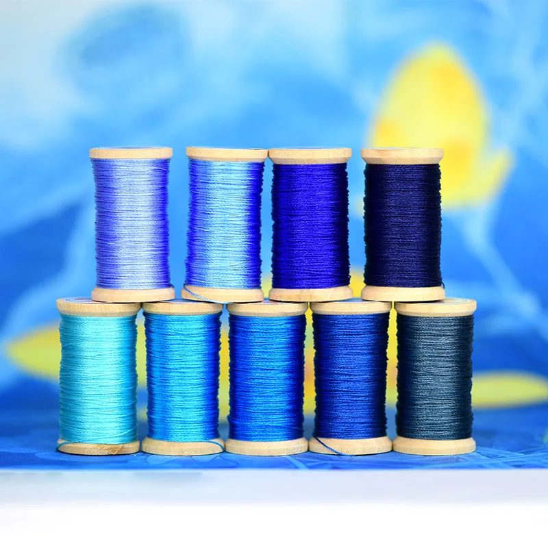 Roll Of 0.3mm polyamide fibre line  Hand-woven embroidery thread Tassels Line 50M High strength 3 Strands Thread Bluish green