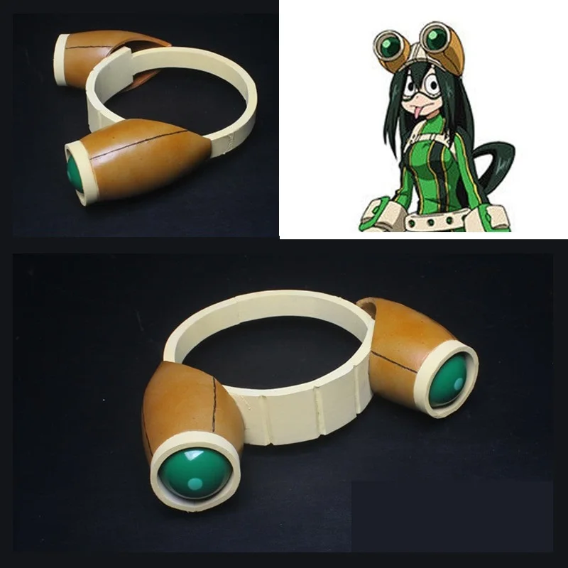 New My Hero Academia Asui Tsuyu Cosplay Glasses Headwear Headpeice Cosplay Telescope Anime Halloween Props