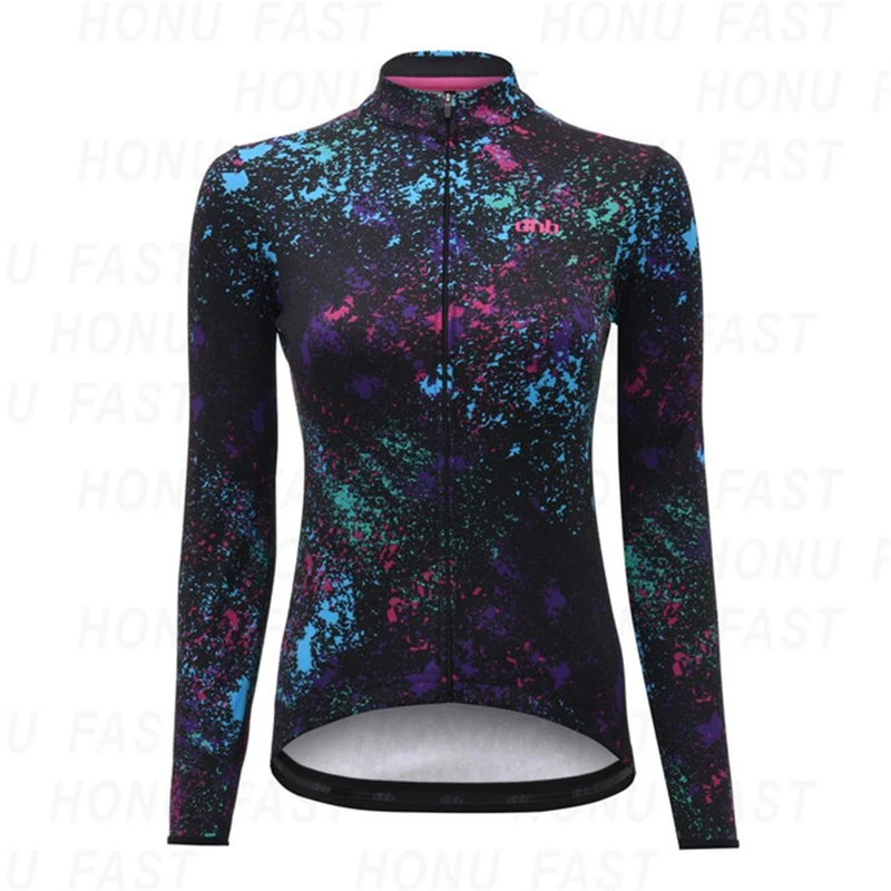 DHB Women Cycling Jersey Anti-UV Mtb Bicycle Clothing Ciclismo Long Sleeves Jersey Road Riding Shirt Road Bike Cycling Clothing