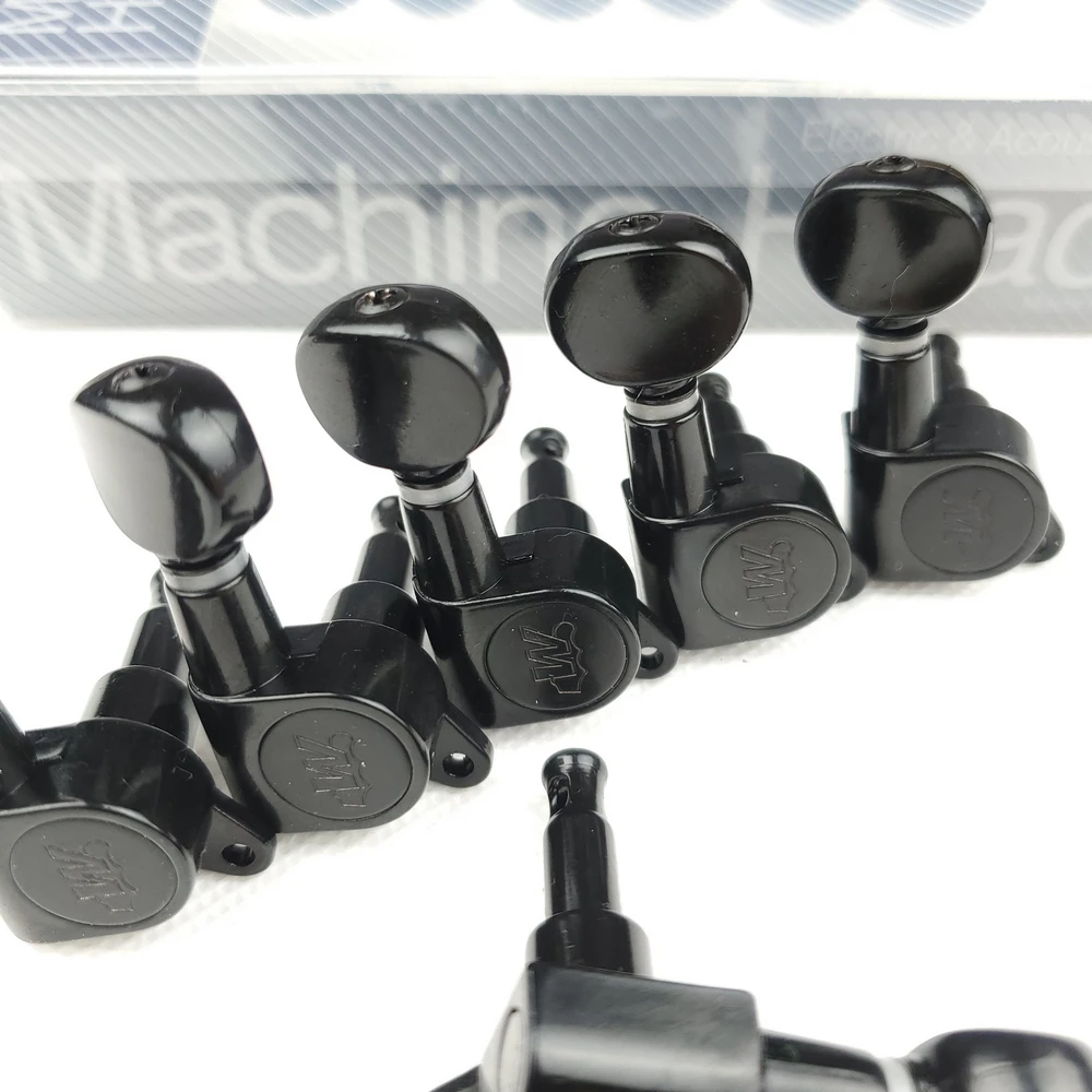 Wilkinson WJN-05 Electric Guitar Machine Heads Tuners Mini Oval Tuner for ST TL Black Tuning Pegs (With Packaging)