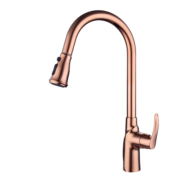 Solid Brass copper kitchen sink faucet Pull out Cold hot water kitchen faucet Single hole Single handle,Good Quality faucet