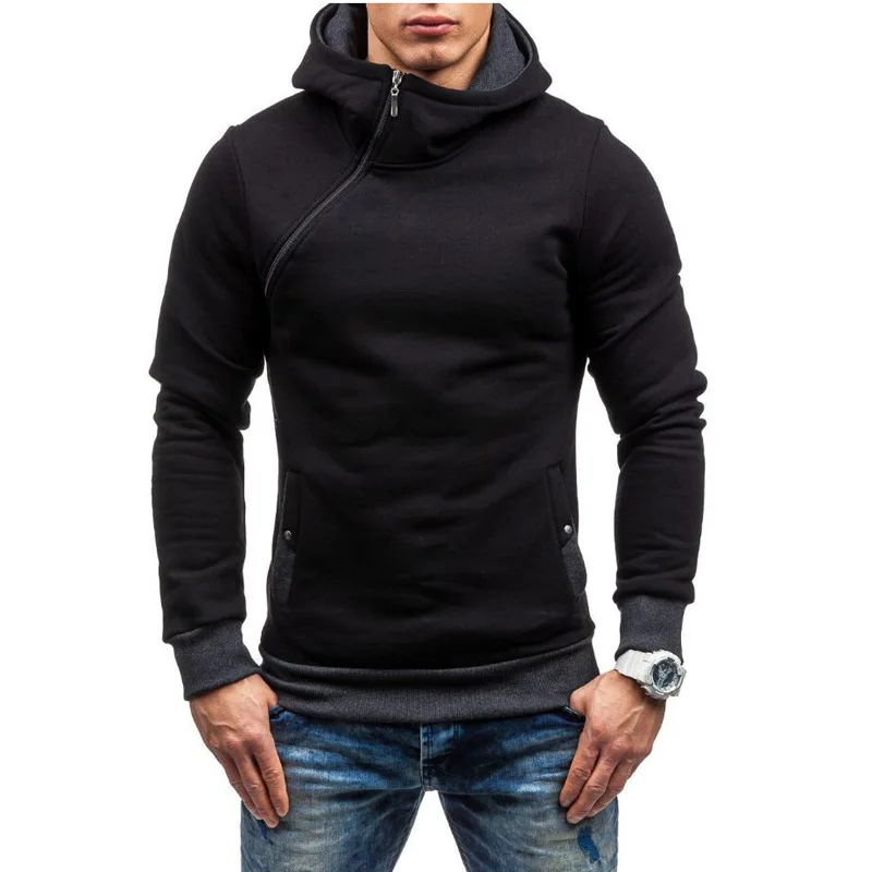 

MRMT 2024 Brand Men's Hoodies Sweatshirts New Slim and Thick Men Pullover for Male Diagonal Zipper Man Hoodie Sweatshirt