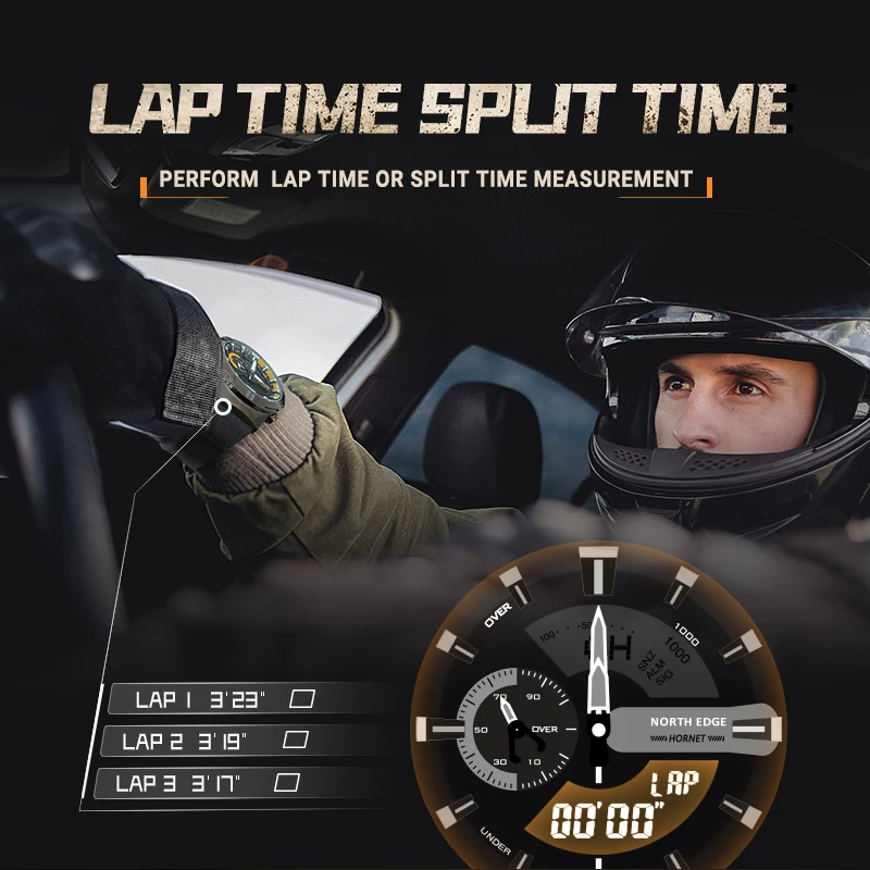 NORTH EDGE 2022 HORNET orologio digitale da uomo in esecuzione orologi sportivi da ciclismo impermeabile 50M World Time Speed Illuminator orologio