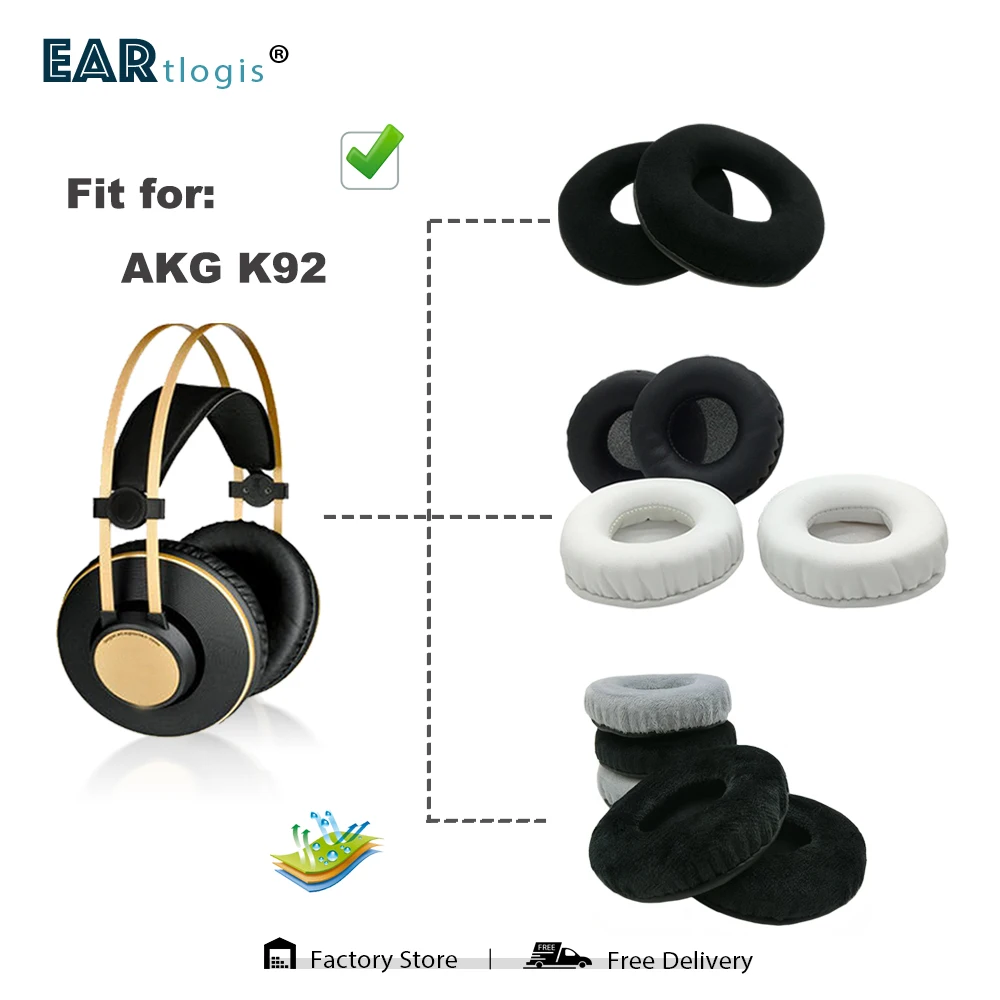 Tai Thay Thế Miếng Đệm Mút Tai Nghe AKG K92 K 92 K-92 Tai Nghe Phần Đệm Da Nhung Bao Tai Tai Nghe Chụp Tai Tay Bao