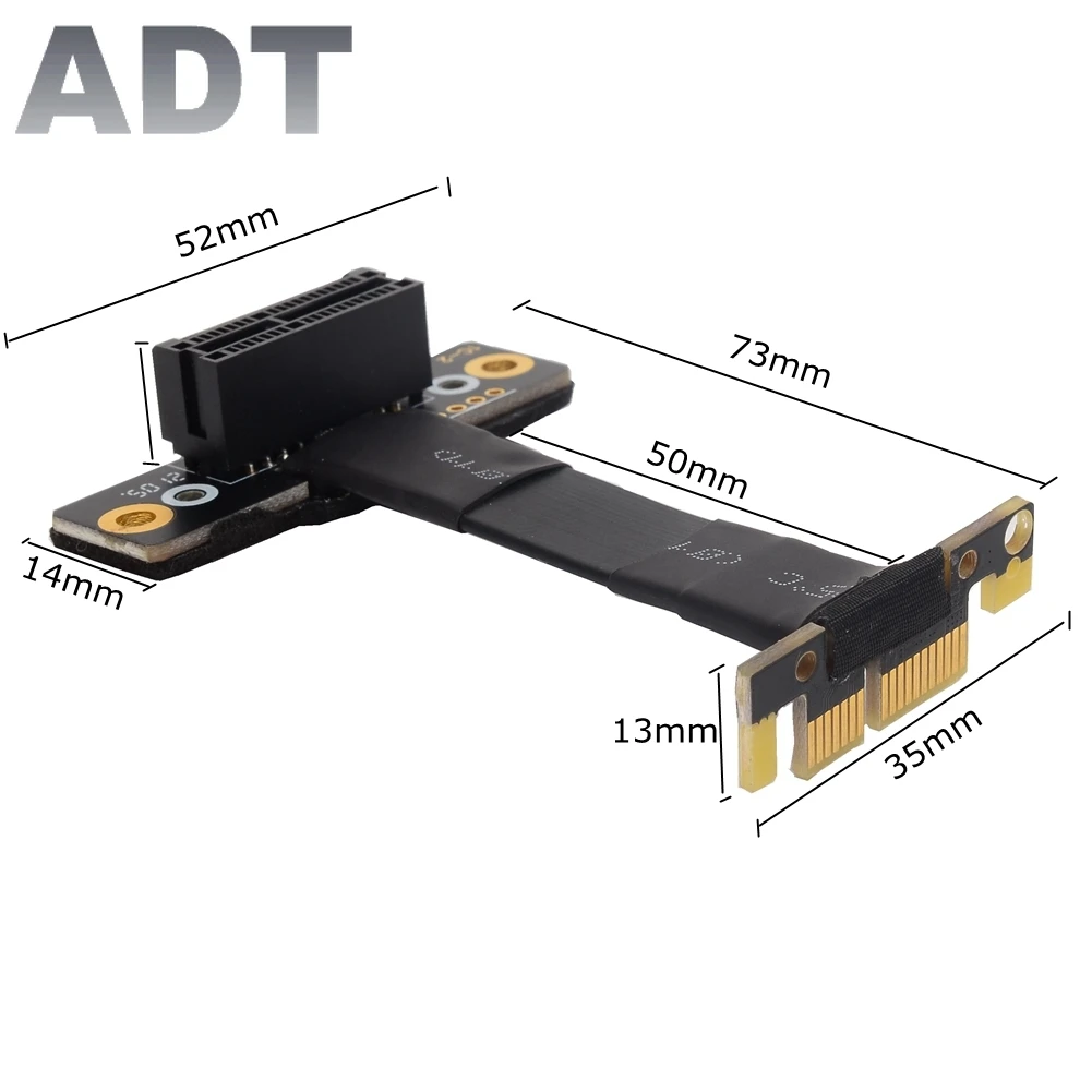 Pcie Riser Dual 90 Degree PCIe 3.0 X1 To X1 Extension Cable R11SL-TL 8G/bps High Speed PCI Express 1x Riser Card Ribbon Extender