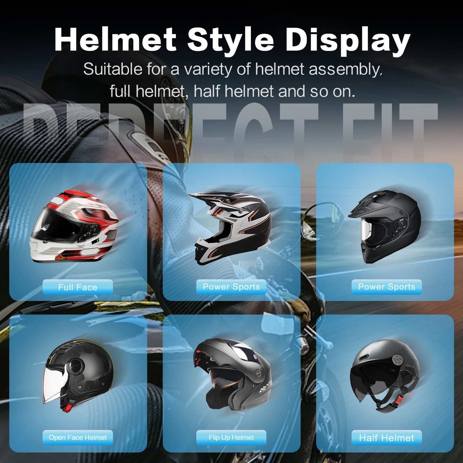 Fodsports FX6S Helmet Bluetooth Intercom Motorcycle Helmet Headset 6 Rider BT 5.0 Interphone with FM Radio,OLED Screen