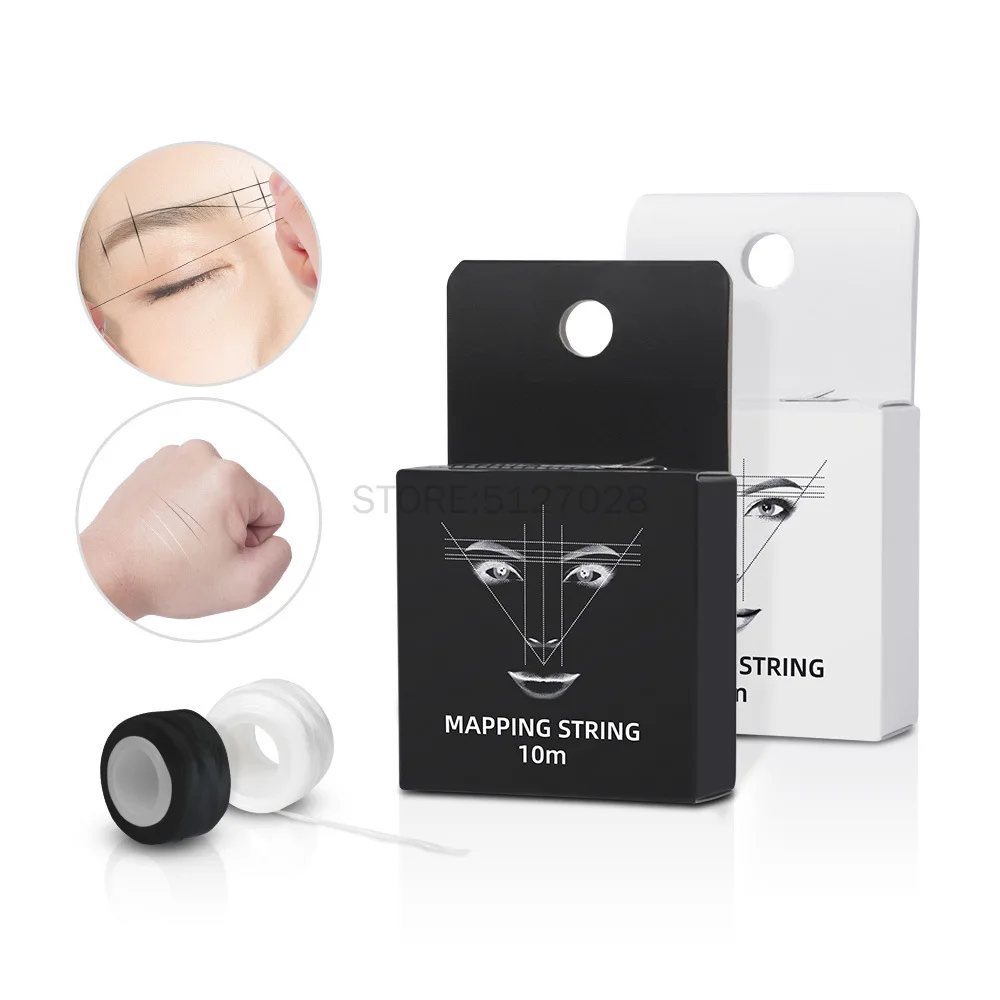 White Mapping Pre-ink String For Microblading Make Up Dyeing Liners Thread Semi Permanent Positioning Eyebrow Measuring Tool