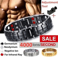 Magnetic Health Bracelet Power Therapy Detachable Help Sleeping Titanium Steel Power Therapy Negative Ions Bangles Jewelry Gift