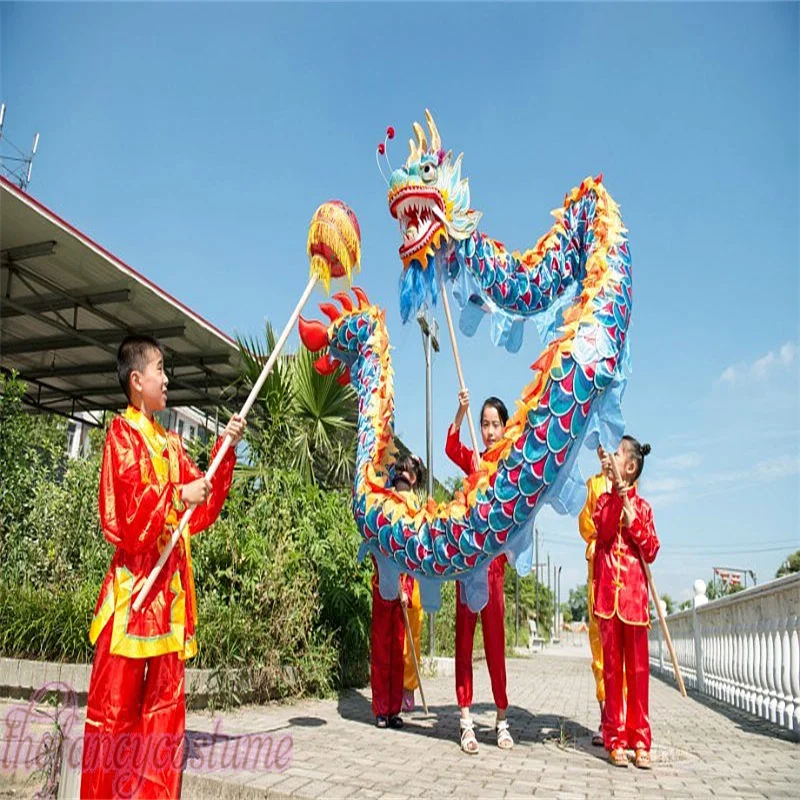 5.5m Dragon Dance Costume Size 6 For 3-8 Age Kids, Children Student Performance, Party Performance, Parade Folk Stage, China,