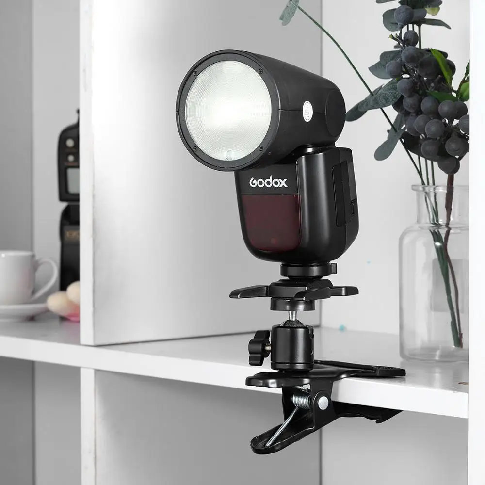 SOONPHO Camera Flash Clip Clamp Holder Mount With Universal  Standard Ball Head 1/4 Screw Light Stand For Photo Studio Accessori