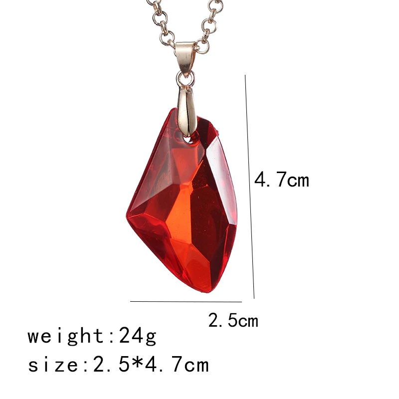 Encanto de película de moda, collar de piedra mágica de filosofal, colgante de acrílico rojo, joyería de Potter para hombres y mujeres, regalos