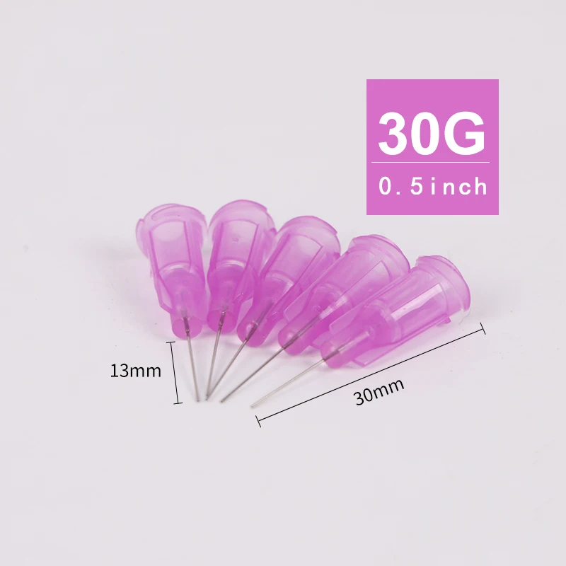 Imagem -03 - Polegadas 13 mm Agulha de Seringa de Ponta Romba 30g Agulhas de Distribuição com Luer Lock. Não Estéril. 100 Peças Bolsa 30g 0.5